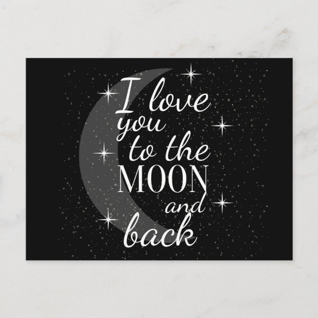 Ich Liebe dich zum Mond und zurück Postkarte (Vorderseite)