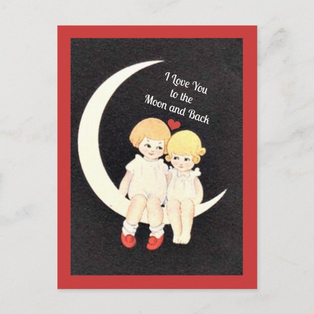 Ich Liebe dich zum Mond und zurück Postkarte (Vorderseite)