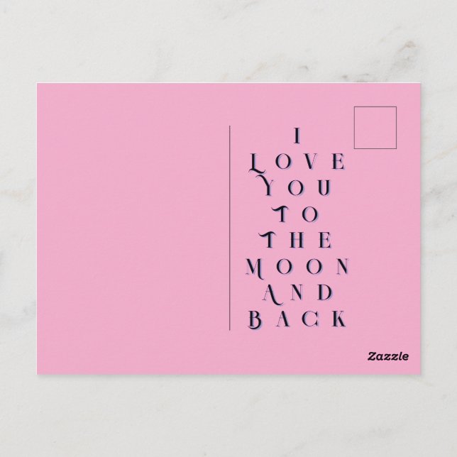 Ich Liebe dich zum Mond und zurück Postkarte (Rückseite)