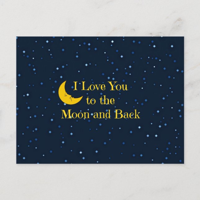 Ich Liebe dich zum Mond und zurück Postkarte (Vorderseite)
