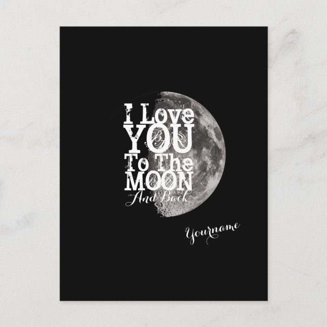 Ich Liebe dich zum Mond und zurück Postkarte (Vorderseite)