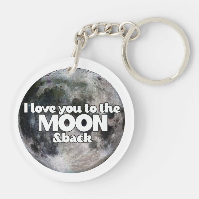 Ich Liebe dich zum Mond und zurück Schlüsselanhänger (Rückseite)