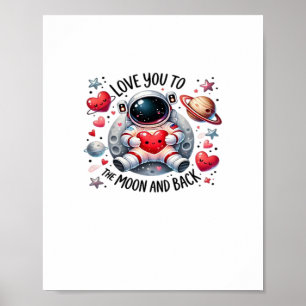 Ich liebe dich zum Mond und zurück Süßer Astronaut Poster