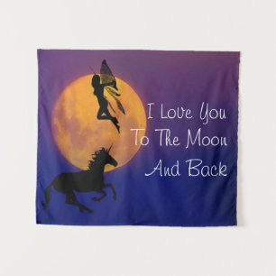 Ich Liebe dich zum Mond und zurück Wandteppich