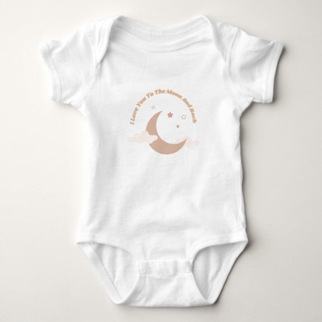 Ich Liebe dich zum Mond und zurück zum Baby Bodysu Strampler (Vorderseite)