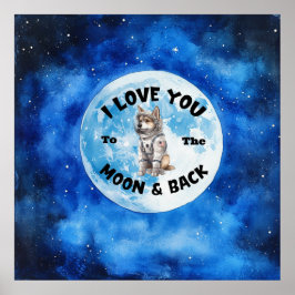 Ich Liebe dich zum Mond und zurück zum deutschen H Poster