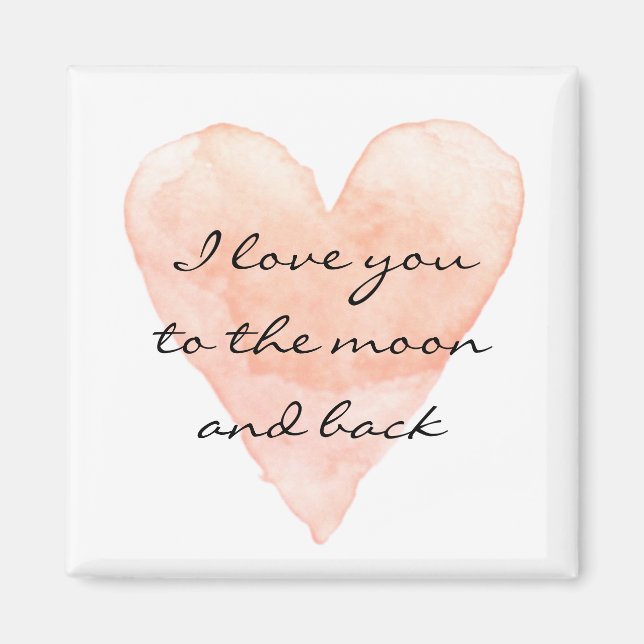 Ich Liebe dich zum Mond und zurück zum Kühlschrank Magnet (Vorne)
