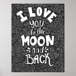 Ich Liebe dich zum Mond und zurück zur rustikalen  Poster