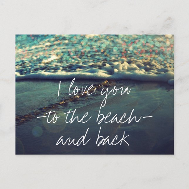 Ich Liebe dich zum Strand und zurück Postkarte (Vorderseite)