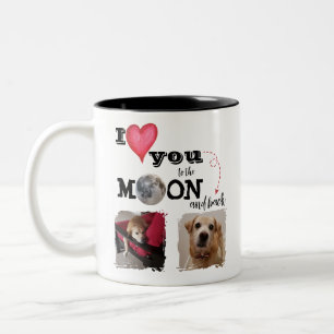 Ich Liebe dich zur Mondkaffee-Tasse Zweifarbige Tasse