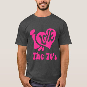 Ich liebe die 70er Siebziger Jahre Musik Retro Neu T-Shirt