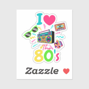 Ich liebe die 80er Eighties Aufkleber
