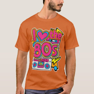 Ich liebe die 80er Retro-Kostüm-Halloween-Party De T-Shirt