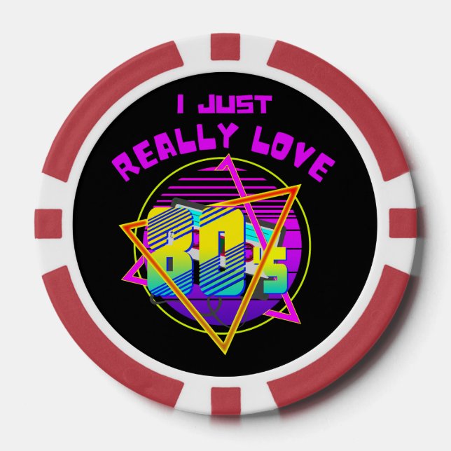 ICH LIEBE DIE 80ER SEHR POKERCHIPS (Vorderseite)