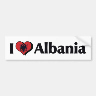 Ich liebe die albanische Flagge Autoaufkleber