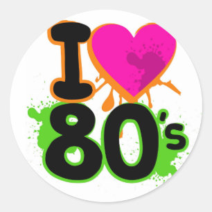 Ich Liebe die Aufkleber der 80er Jahre