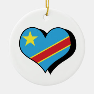 Ich liebe die Demokratische Republik Kongo Ornamen Keramik Ornament