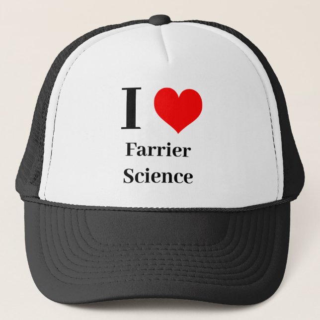 Ich liebe die Farrier Science Truckerkappe (Vorderseite)