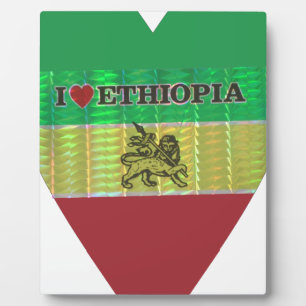 Ich liebe die Flagge - Äthiopien lieben Rot Gold Fotoplatte