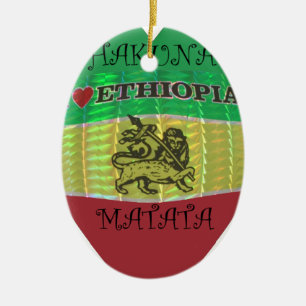 Ich liebe die Flagge - Äthiopien lieben Rot Gold Keramikornament