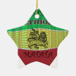 Ich liebe die Flagge - Äthiopien lieben Rot Gold Keramikornament