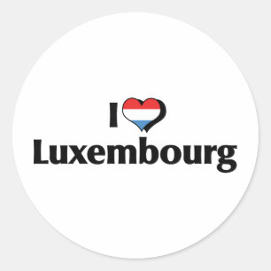 Ich liebe die Flagge Luxemburgs Runder Aufkleber