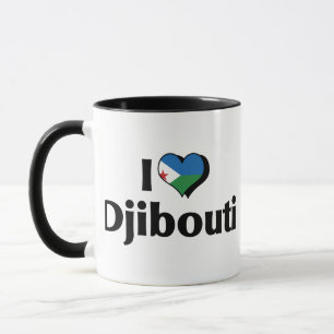 Ich liebe die Flagge von Djibouti Tasse