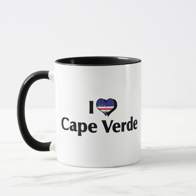 Ich liebe die Flagge von Kap Verde Tasse (Links)
