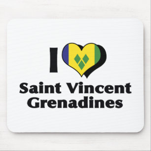 Ich liebe die Flagge von Saint Vincent Grenadinen Mousepad