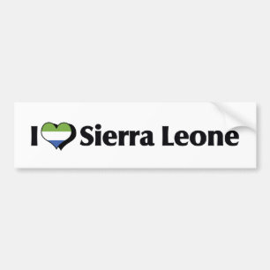 Ich liebe die Flagge von Sierra Leone Autoaufkleber