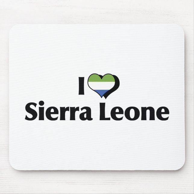 Ich liebe die Flagge von Sierra Leone Mousepad (Vorne)