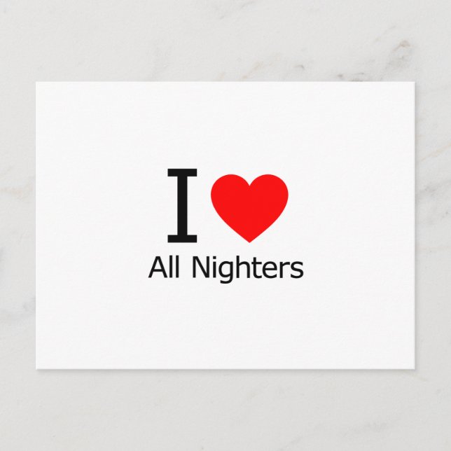 Ich Liebe die ganze Nacht Postkarte (Vorderseite)