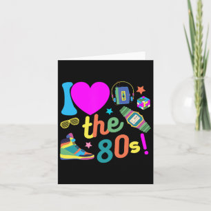 Ich Liebe die Kostüme des 80er Funny Retro Party 8 Karte