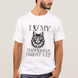 Ich liebe die Pfotenabdrücke meiner norwegischen W T-Shirt