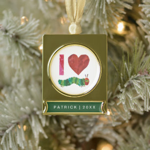 Ich Liebe die sehr hungrige Raupe Banner-Ornament Gold