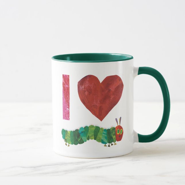 Ich Liebe die sehr hungrige Raupe Tasse (Rechts)