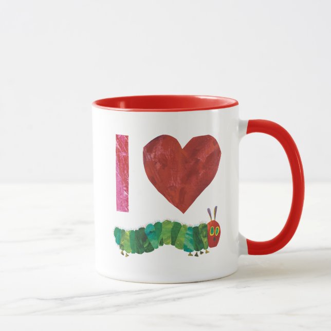 Ich Liebe die sehr hungrige Raupe Tasse (Rechts)