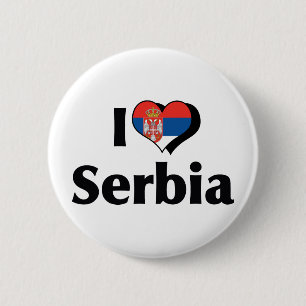 Ich liebe die serbische Flagge Button
