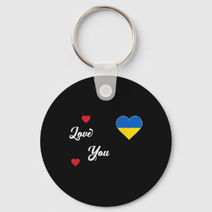 Ich liebe die Ukraine mit der ukrainischen Flagge  Schlüsselanhänger