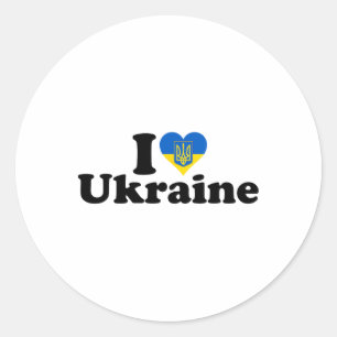 Ich liebe die Ukraine Ukrainischer Stolz Wurzeln U Runder Aufkleber