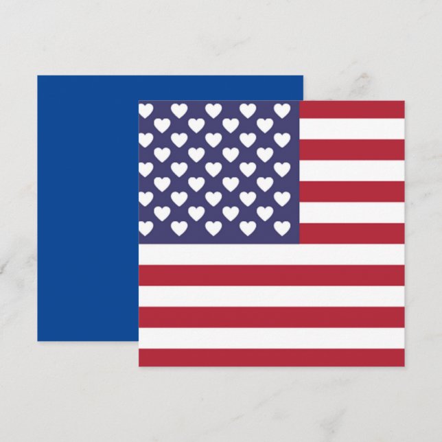 ICH LIEBE DIE USA EINLADUNG (Vorne/Hinten)