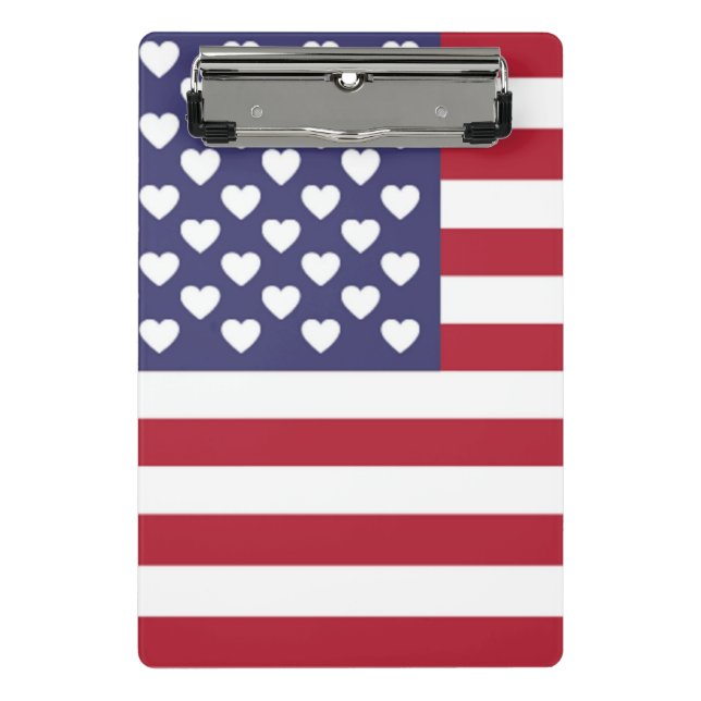 ICH LIEBE DIE USA MINI KLEMMBRETT (Vorderseite)