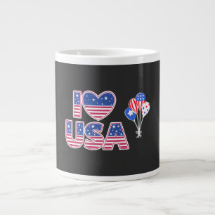Ich liebe die USA - Patriotisches amerikanisches F Jumbo-Tasse