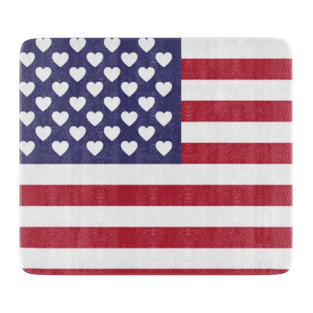 ICH LIEBE DIE USA SCHNEIDEBRETT (Vorderseite)
