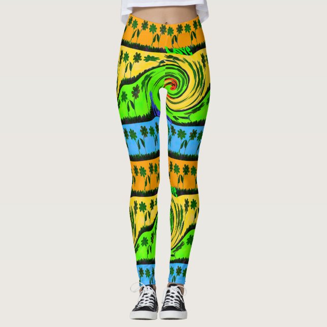 Ich Liebe die Wellen im Sommer am Strand Leggings (Vorderseite)