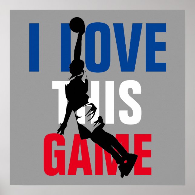 Ich Liebe Dieses Spiel Basketball Motivierend Poster (Vorne)