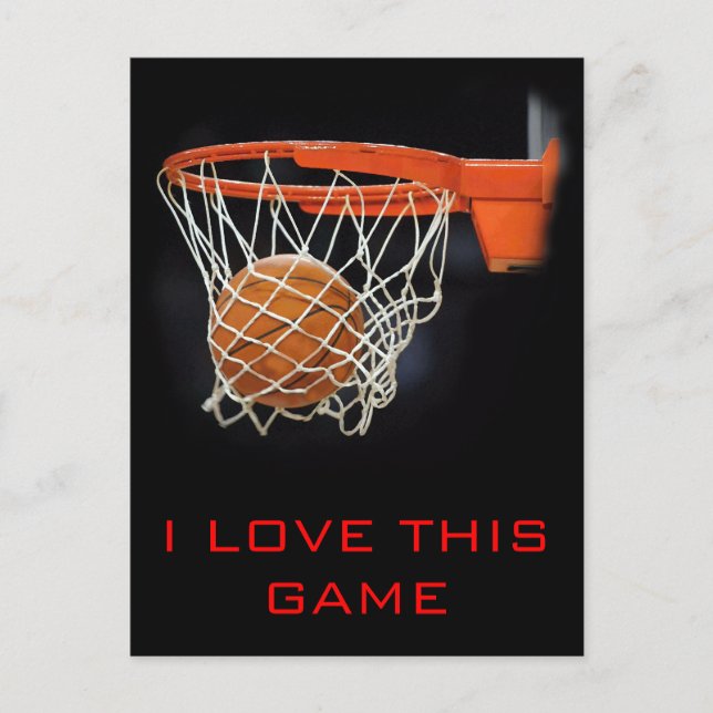 Ich Liebe Dieses Spiel Basketball Postkarte (Vorderseite)