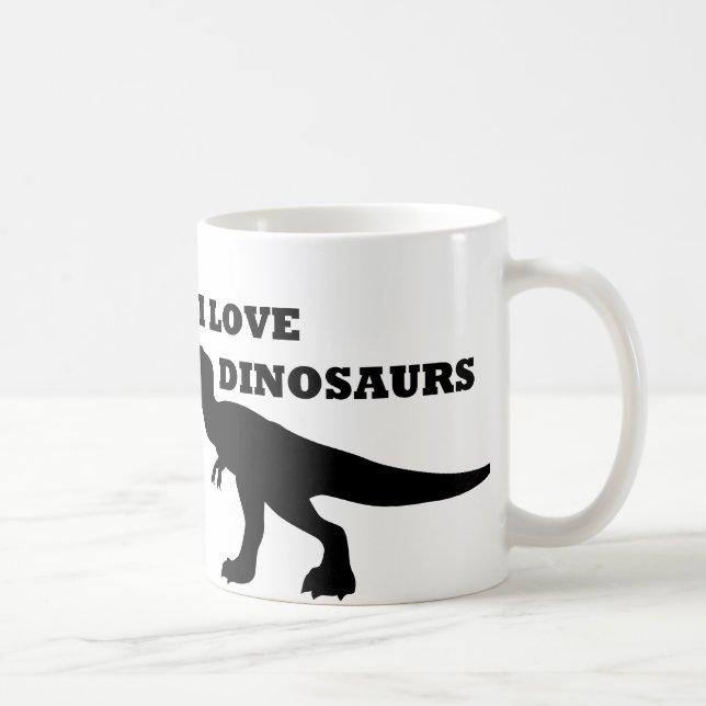 Ich Liebe Dinosaurier! Kaffeetasse (Rechts)