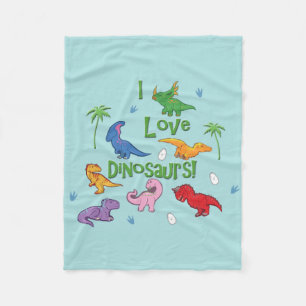 Ich Liebe Dinosaurier! niedlich Fleecedecke