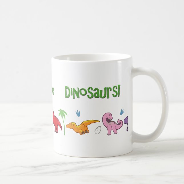 Ich Liebe Dinosaurier! niedlich Kaffeetasse (Rechts)